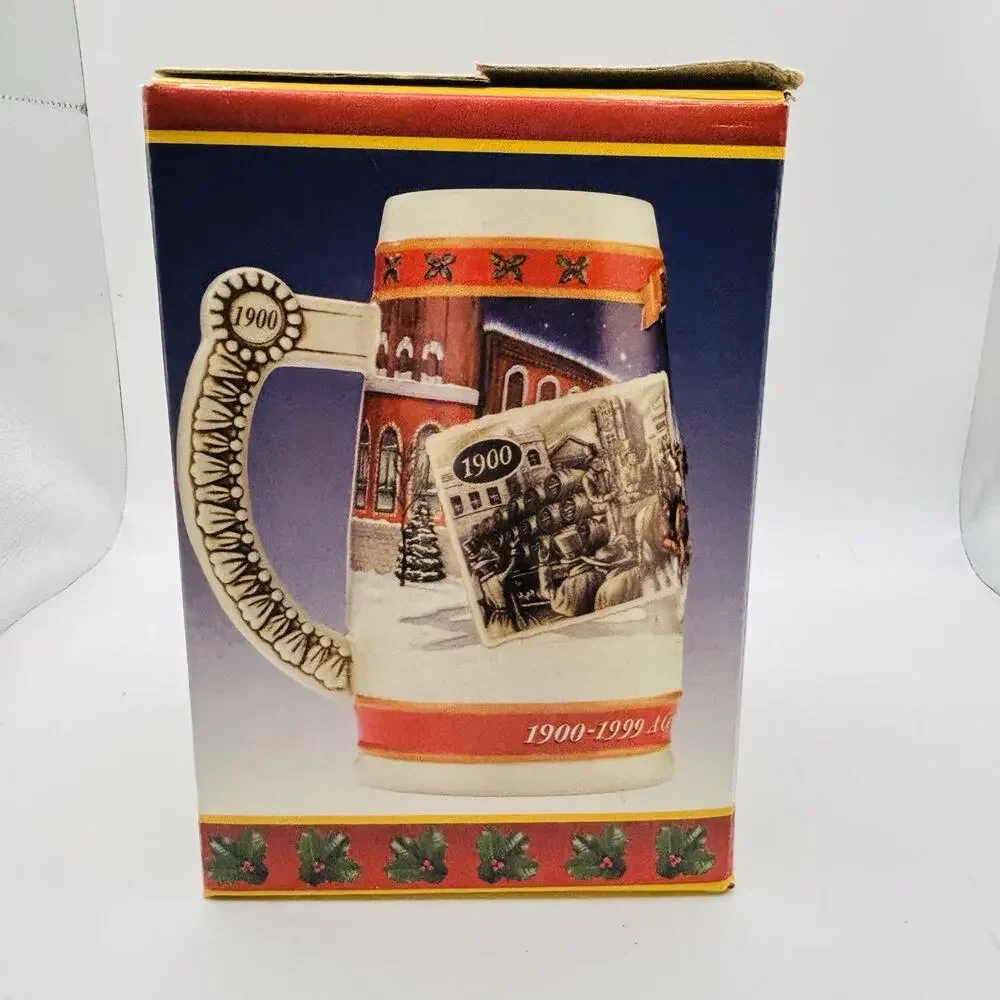 Budweiser 1999 Holiday Stein Ceramic Mug New In Box. With Paperwork. Very Nice!